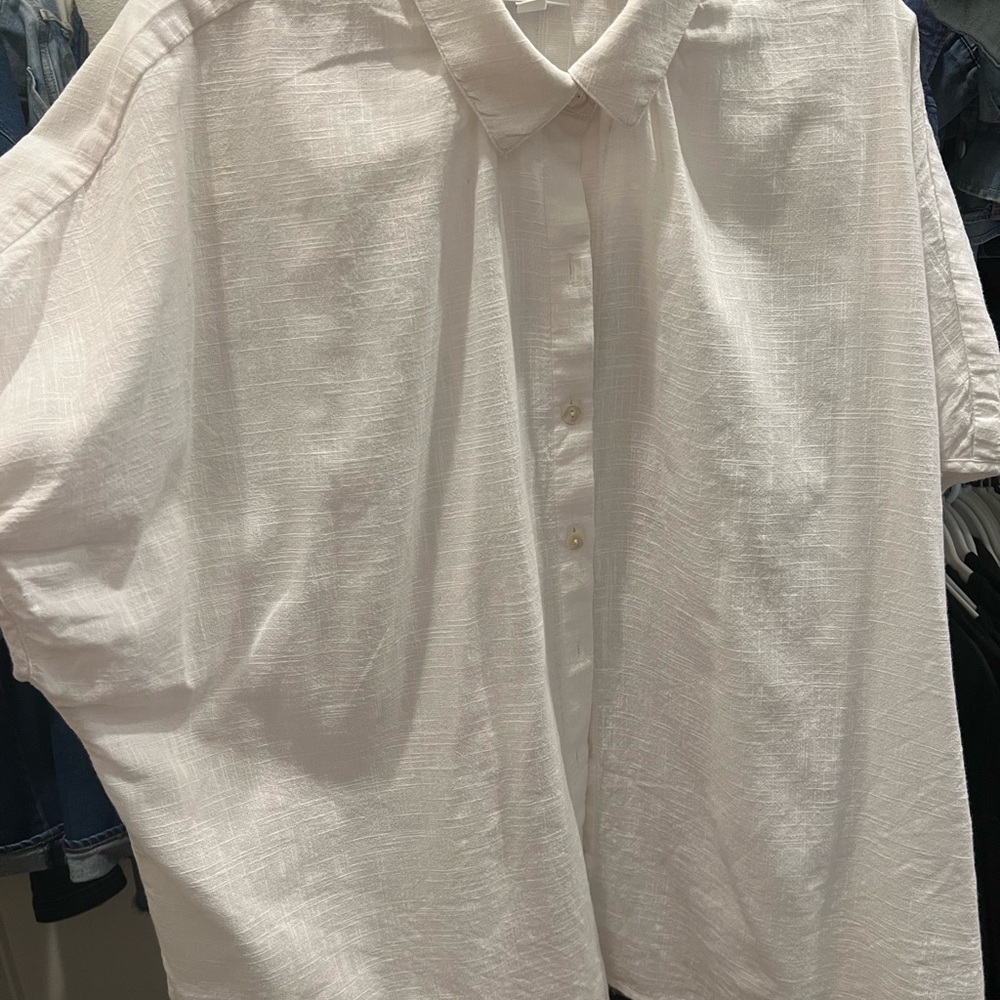 Elegant white Button Down Women's Shirt